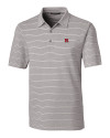 Rutgers Scarlet Knights Cutter & Buck Forge Epic Confidence Recycled Heathered Stripe Stretch Mens Polo Polished Medium Gray Mannequin Thumbnail Image