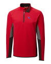 Louisiana Tech Bulldogs Cutter & Buck Traverse Colorblock Stretch Quarter Zip Mens Pullover Red Mannequin Thumbnail Image