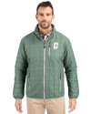 Charlotte 49ers Cutter & Buck Rainier PrimaLoft® Mens Eco Insulated Full Zip Puffer Jacket Hunter Melange Front Thumbnail Image