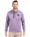 Stephen F Austin Lumberjacks Cutter & Buck Stealth Heathered Quarter Zip Mens Pullover College Purple Front Thumbnail Image