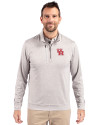 Houston Cougars Cutter & Buck Stealth Heathered Quarter Zip Mens Pullover Polished Medium Gray Front Thumbnail Image