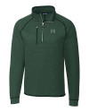 Hawaii Warriors Cutter & Buck Mainsail Sweater-Knit Mens Half Zip Pullover Jacket Hunter Heather Mannequin Thumbnail Image
