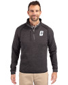 Charlotte 49ers Cutter & Buck Mainsail Sweater-Knit Mens Half Zip Pullover Jacket Charcoal Heather Front Thumbnail Image