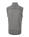 Hawaii Warriors Cutter & Buck Mainsail Sweater-Knit Mens Full Zip Vest Polished Heather Mannequin Back Thumbnail Image