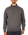 Seton Hall Pirates Cutter & Buck Saturday Cotton Blend Mens Mock Pullover Sweatshirt Charcoal Heather Front Thumbnail Image