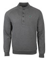 Hawaii Warriors Cutter & Buck Saturday Cotton Blend Mens Mock Pullover Sweatshirt Charcoal Heather Mannequin Thumbnail Image