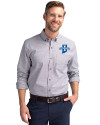 Indiana State Sycamores Cutter & Buck Stretch Oxford Mens Long Sleeve Dress Shirt Charcoal Front Thumbnail Image