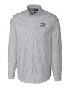 Georgia Southern Eagles Cutter & Buck Stretch Oxford Stripe Mens Long Sleeve Dress Shirt Charcoal Mannequin Thumbnail Image