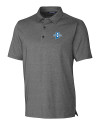 Indiana State Sycamores Cutter & Buck Forge Heathered Stretch Mens Polo Charcoal Heather Mannequin Thumbnail Image