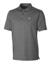 Navy Midshipmen Cutter & Buck Forge Heathered Stretch Mens Polo Charcoal Heather Mannequin Thumbnail Image