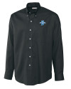 Indiana State Sycamores Cutter & Buck Epic Easy Care Nailshead Mens Long Sleeve Dress Shirt Black Mannequin Thumbnail Image