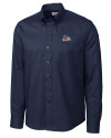 Fresno State Bulldogs Cutter & Buck Epic Easy Care Nailshead Mens Long Sleeve Dress Shirt Navy Blue Mannequin Thumbnail Image