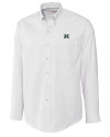 Hawaii Warriors Cutter & Buck Epic Easy Care Nailshead Mens Long Sleeve Dress Shirt White Mannequin Thumbnail Image