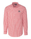 Fresno State Bulldogs Cutter & Buck Easy Care Stretch Gingham Mens Long Sleeve Dress Shirt Cardinal Red Mannequin Thumbnail Image