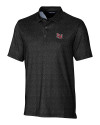 Lamar Cardinals Cutter & Buck Pike Micro Floral Print Stretch Mens Polo Black Mannequin Thumbnail Image