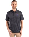 Louisiana Tech Bulldogs Cutter & Buck Pike Micro Floral Print Stretch Mens Polo Black Front Thumbnail Image