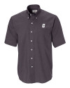 Charlotte 49ers Cutter & Buck Epic Easy Care Nailshead Mens Short Sleeve Dress Shirt Black Mannequin Thumbnail Image