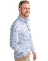 Fresno State Bulldogs Cutter & Buck Traverse Stretch Eco Camo Print Quarter Zip Mens Pullover Indigo Side Thumbnail Image