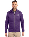 Stephen F Austin Lumberjacks Cutter & Buck Mainsail Sweater-Knit Mens Full Zip Jacket College Purple Heather Front Thumbnail Image