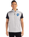 Indiana State Sycamores Cutter & Buck Stealth Hybrid Quilted Mens Windbreaker Vest Polished Medium Gray Front Thumbnail Image