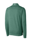 Charlotte 49ers Cutter & Buck Shoreline Heathered Quarter Zip Mens Pullover Hunter Heather Mannequin Back Thumbnail Image