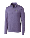 Stephen F Austin Lumberjacks Cutter & Buck Shoreline Heathered Quarter Zip Mens Pullover College Purple Heather Mannequin Thumbnail Image