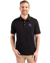 Louisiana Tech Bulldogs Cutter & Buck Advantage Eco Tri-Blend Pique Mens Polo Black Front Thumbnail Image
