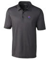 Louisiana Tech Bulldogs Cutter & Buck Pike Mini Pennant Print Stretch Mens Big and Tall Polo Black Mannequin Thumbnail Image