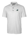 Tulane Green Wave Cutter & Buck Pike Double Dot Print Stretch Mens Big and Tall Polo Charcoal Mannequin Thumbnail Image