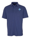 Indiana State Sycamores Cutter & Buck Advantage Tri-Blend Jersey Mens Big and Tall Pocket Polo Tour Blue Heather Mannequin Thumbnail Image