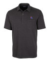 Louisiana Tech Bulldogs Cutter & Buck Advantage Tri-Blend Jersey Mens Big and Tall Pocket Polo Black Heather Mannequin Thumbnail Image
