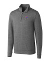 Louisiana Tech Bulldogs Cutter & Buck Shoreline Heathered Quarter Zip Mens Big and Tall Pullover Charcoal Heather Mannequin Thumbnail Image