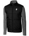Charlotte 49ers Cutter & Buck Stealth Hybrid Quilted Mens Big and Tall Full Zip Windbreaker Jacket Black Mannequin Thumbnail Image