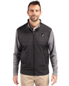 Seton Hall Pirates Cutter & Buck Stealth Hybrid Quilted Mens Big and Tall Full Zip Windbreaker Jacket Black Front Thumbnail Image