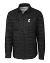 Charlotte 49ers Cutter & Buck Rainier PrimaLoft® Mens Big and Tall Eco Insulated Quilted Shirt Jacket Black Mannequin Thumbnail Image