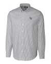 Stephen F Austin Lumberjacks Cutter & Buck Stretch Oxford Stripe Mens Big and Tall Long Sleeve Dress Shirt Charcoal Mannequin Thumbnail Image
