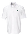 Hawaii Warriors Cutter & Buck Epic Easy Care Nailshead Mens Big and Tall Short Sleeve Dress Shirt White Mannequin Thumbnail Image
