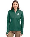 Charlotte 49ers Cutter & Buck Traverse Stretch Eco Quarter Zip Womens Pullover Hunter Green Front Thumbnail Image