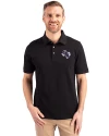 Stephen F Austin Lumberjacks Cutter & Buck Advantage Eco Tri-Blend Pique Mens Big and Tall Polo Black Front Thumbnail Image