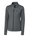 Tulane Green Wave Cutter & Buck Shoreline Heathered Womens Full Zip Jacket Charcoal Heather Mannequin Thumbnail Image