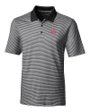 Houston Cougars Cutter & Buck Forge Tonal Stripe Stretch Mens Big and Tall Polo Black Mannequin Thumbnail Image