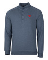 Dayton Flyers Cutter & Buck Saturday Cotton Blend Mens Big and Tall  Mock Pullover Sweatshirt Navy Blue Heather Mannequin Thumbnail Image