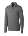 James Madison Dukes Cutter & Buck Shoreline Heathered Quarter Zip Mens Big and Tall Pullover Charcoal Heather Mannequin Thumbnail Image
