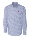 Dayton Flyers Cutter & Buck Easy Care Stretch Gingham Mens Big and Tall Long Sleeve Dress Shirt Tour Blue Mannequin Thumbnail Image