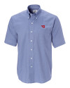 Dayton Flyers Cutter & Buck Epic Easy Care Nailshead Mens Big and Tall Short Sleeve Dress Shirt French Blue Mannequin Thumbnail Image