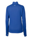 Dayton Flyers Cutter & Buck Traverse Stretch Eco Quarter Zip Womens Pullover Tour Blue Mannequin Back Thumbnail Image