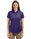 James Madison Dukes Cutter & Buck Prospect Eco Textured Stretch Recycled Womens Short Sleeve Polo College Purple Front Thumbnail Image