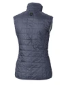 Georgetown Hoyas Cutter & Buck Rainier PrimaLoft® Womens Eco Insulated Full Zip Puffer Vest Anthracite Melange Mannequin Back Thumbnail Image