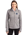 Georgetown Hoyas Cutter & Buck Mainsail Full Zip Hooded Womens Jacket Polished Heather Front Thumbnail Image