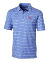 Dayton Flyers Cutter & Buck Forge Epic Confidence Recycled Heathered Stripe Stretch Mens Polo Chelan Blue Mannequin Thumbnail Image